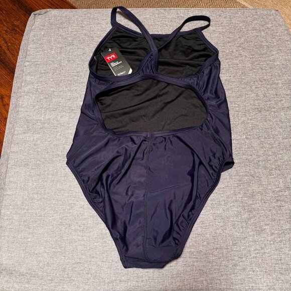 TYR Women's Durafast One Diamondfit Swimsuit, Navy/Size 38 - Picture 6 of 7